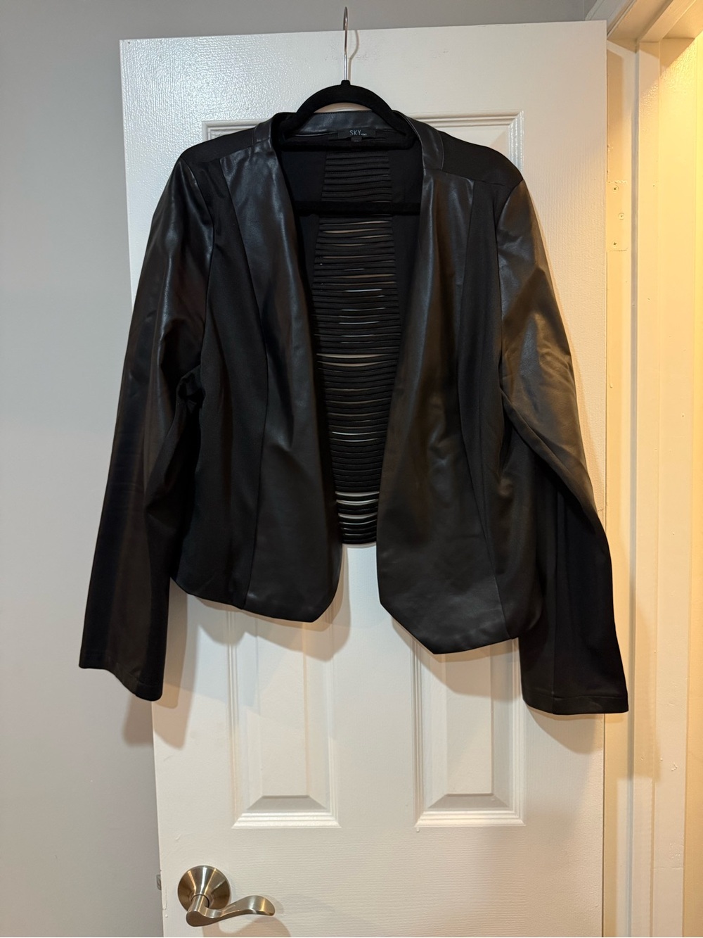 Women’s faux leather blazer
